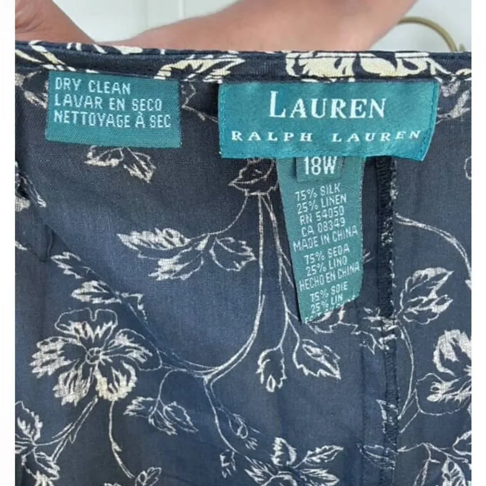 Vintage Ralph Lauren Black and Gold floral cottagecore Maxi Skirt